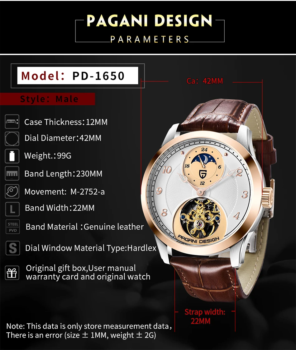 Men's Tourbillon Automatic Mechanical Moon Phase Wirstwatch 3 Hc3c9f458370e4440b58e59af1fd8f65fX
