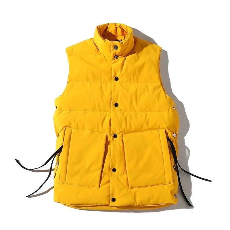 

Winter Cotton Vest Men Warm Thick Fashion Solid Color Casual Stand Collar Vest Jacket Man Streetwear Sleeveless Coat Gilet man