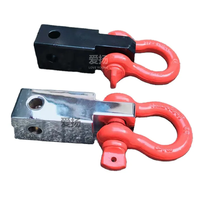 Forging Steel 2 Inch Shackle Hitch Receiver With Trailer Towing Pin 3/4 D  Ring Bow Shackle 4T Capacity