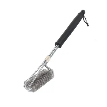 

Grill Brush Barbecue Grill BBQ Brush Stainless Steel Wire Spring Bristles Non-stick Cleaning Brushes Clean Tool With Handle