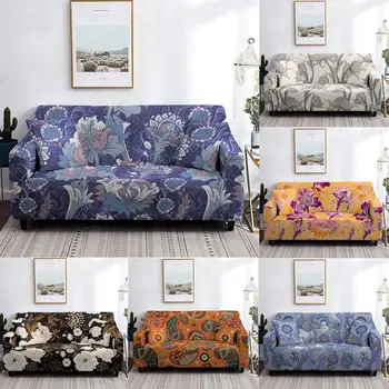 

Floral Printed Stretch Sofa Cover for Living Room Elastic Armchair Sofa Slipcover Elastic Couch Cover Case 1/2/3/4 Seater