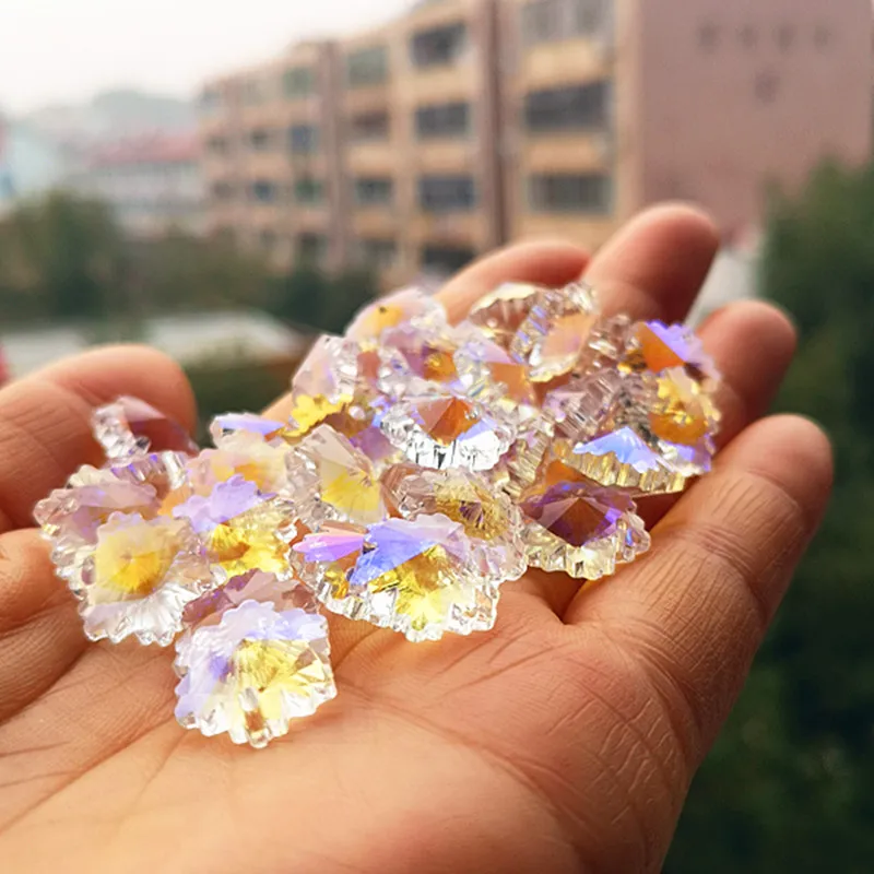 50pcs/lot Clear or AB Snow Beads One Hole Faceted 14mm k9 Crystal Curtain & Chandelier Beads Diy Accessories