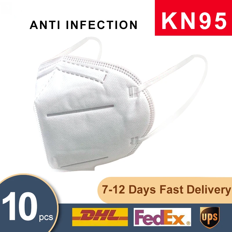 

10PCS N95 Mask Mouth Face Mask Dust Anti Infection CE KN95 Masks PM2.5 Anti-fog Protective Respirator Reusable & 100pcs Mask Pad