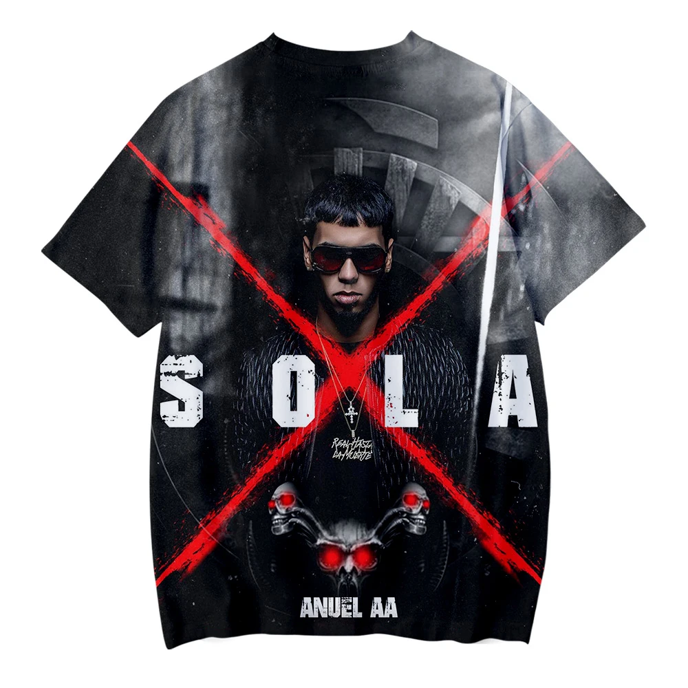 Anuel AA/рубашка детская летняя футболка с надписью «Real Hasta La Muerte» Детская футболка с короткими рукавами и графикой для мальчиков, одежда в стиле «хип-хоп»