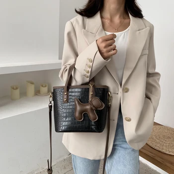 

Women Handbag Fashion Shopping Lady's Messenger Bag Stone Embossed Simple Commuter Female Shoulder Bag Girl Cross body Bag Black