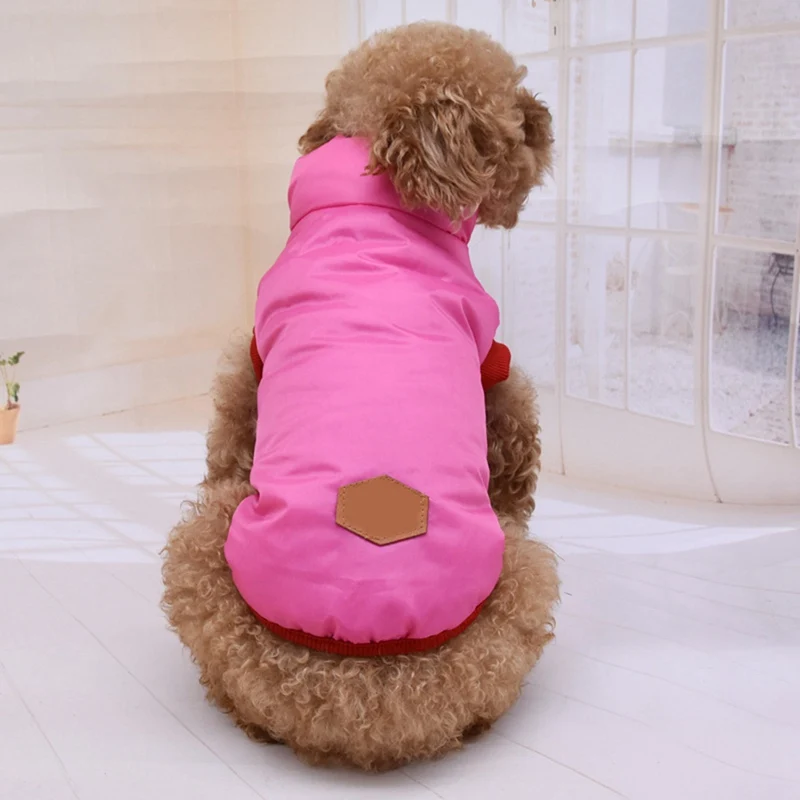 Теплое пальто для домашних животных зимняя одежда для щенков утепленный жилет костюм Чихуахуа Тедди собака однотонная блузка для маленьких собак