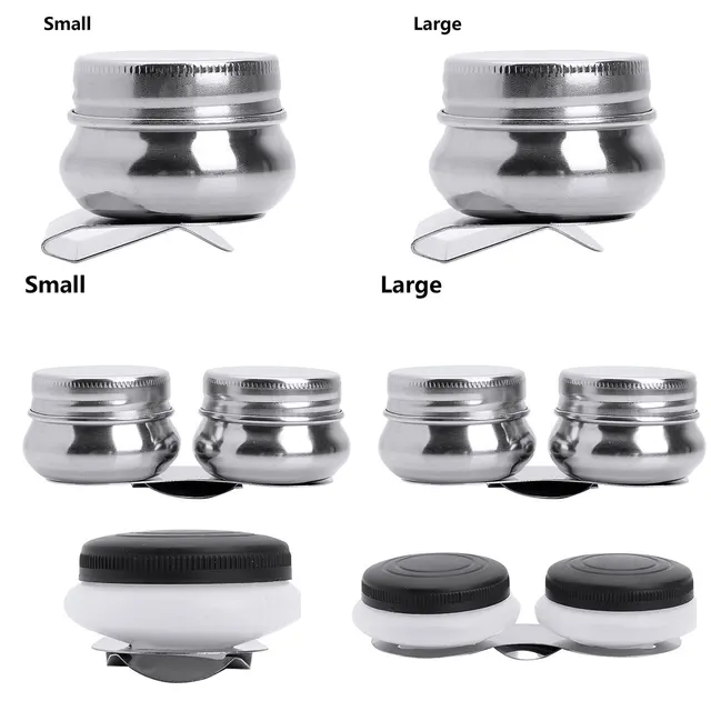  Beufee Stainless Steel Palette Cup, Large Mouth Double Dipper  Pallete Cup Single Dipper Palette Cups Palettes Container Cup with Lid for  Drawing(05)