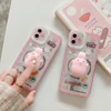 New 3D Pinch Music Decompress Cute rabbit Japanese Anime Clear Phone Case For iPhone 11 12 Mini Pro X XR XS MAX 8 7 Plus Cover