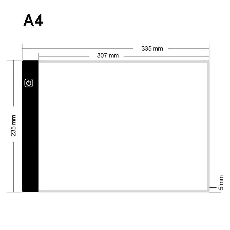 Rantion светодиодный USB светильник доска алмазная живопись Трассировка аксессуары наборы инструментов татуировки A4 A4Pro A5 рисунок графический планшет коробка - Цвет: A4 20LED