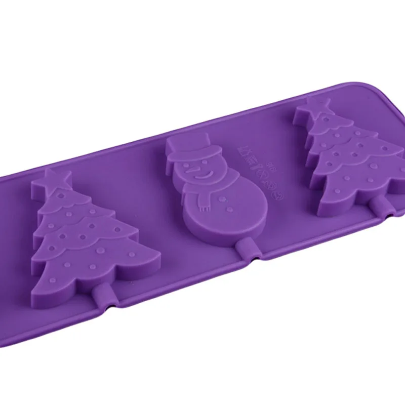 4 полости Снеговик Рождественская елка форма 3D силиконовая форма для DIY леденец сахар шоколад печенье форма выпечки украшения инструменты