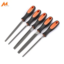 5 pièces Moyen Denté Métal Limes pour le Travail Des Métaux Bois Râpe En Acier Classeur Plat Triangle Carré Rond Demi-Rond de 6