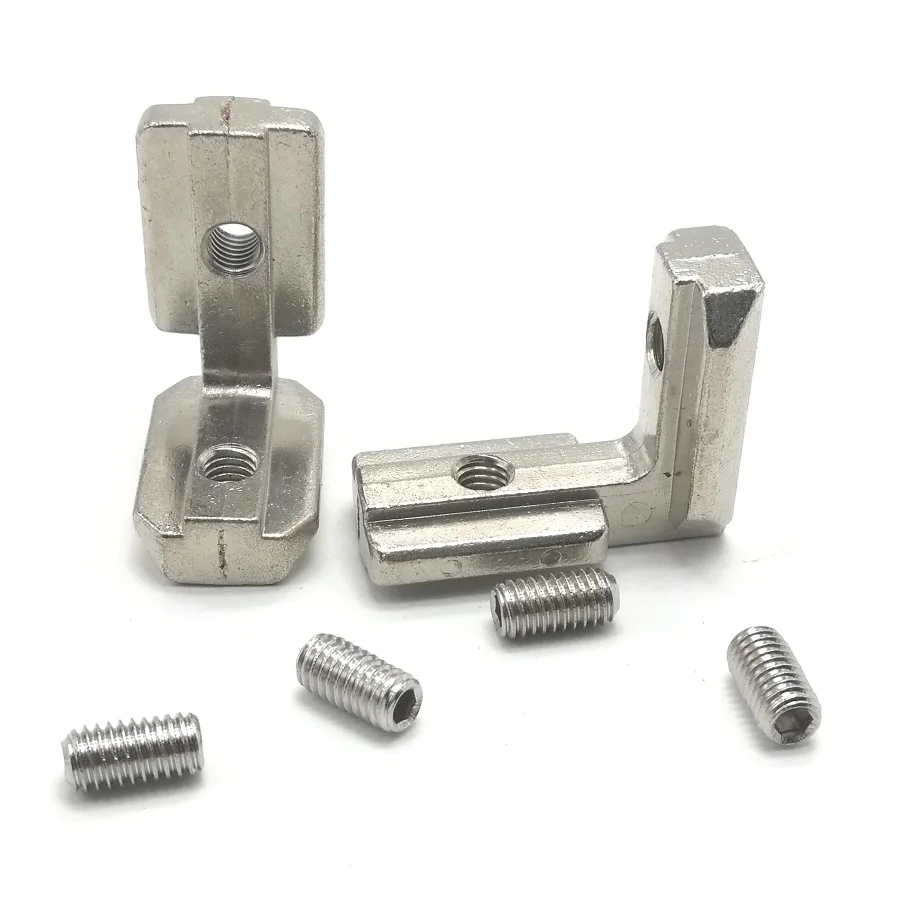 2-10pcs T Slot L-Shape 3030 4040 Aluminum Profile Interior Corner Connector Joint Bracket with screw