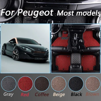 

Luxurious Waterproof Floor Mats For Peugeot RCZ 206 207 208 208GT car mats Leather Foot Mats Custom Made Custom Made