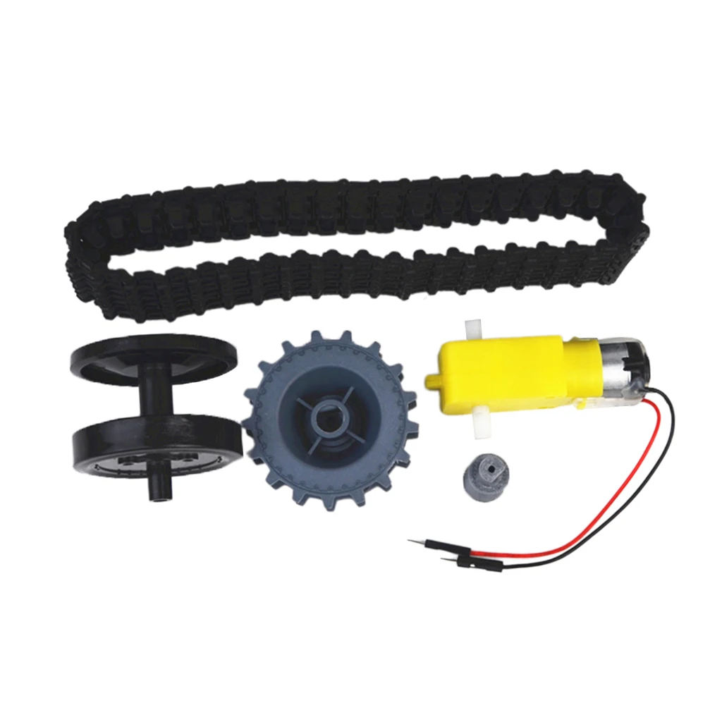 MagiDeal 1/Set DIY Smart Tank Accessories Kits Conveyor Belt TT Motor Wheels