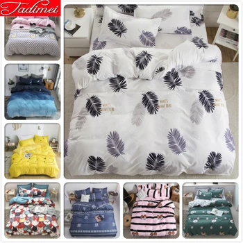 

Leaves pattern White Duvet Cover Bedspreads Sheet Pillowcase Bedding Set Adult Kids Single Queen King Size Quilt Comforter Cover