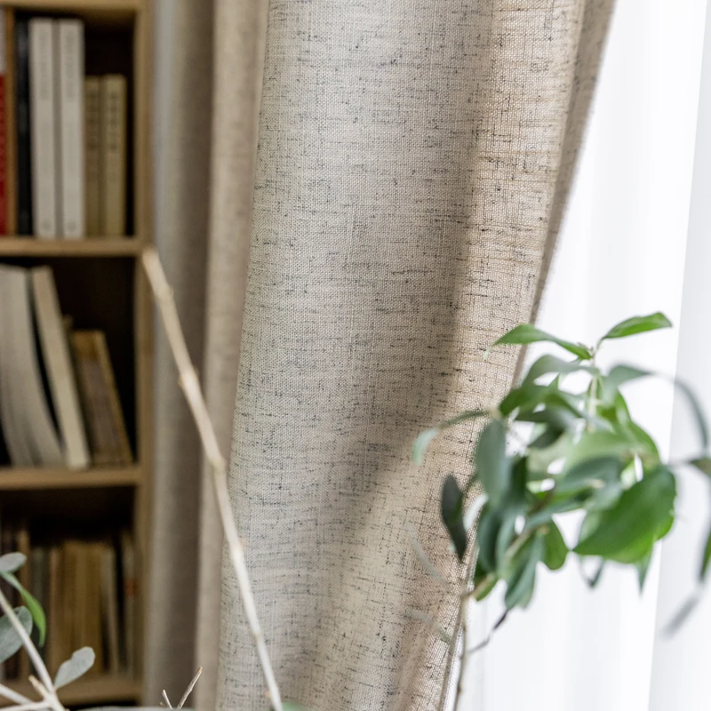 Linen semi shad curtain cloth ramie Japanese Nordic style pure cotton linen modern simple Chinese custom | Дом и сад
