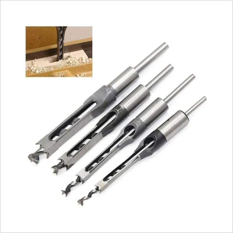 6.0mm~16mm Twist Drill Bits Woodworking Drill Tools Kit Set Square Auger Mortising Chisel Drill Set Square Hole Extended Saw