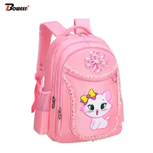 Детские школьные сумки для девочек, рюкзак для начальной школы, детский нейлоновый водонепроницаемый детский школьный рюкзак с рисунком кота, розовый рюкзак принцессы