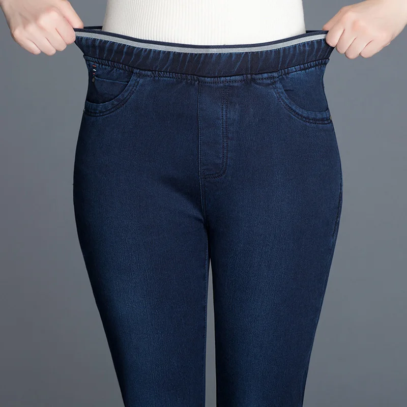 Женские узкие джинсы с высокой талией эластичные пуш-ап эластичным поясом