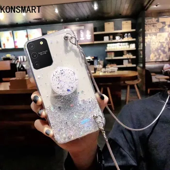 

KONSMART S10 Lite 2020 New Glitter Clear Phone Case For Samsung Galaxy S10 Lite 2020 6.7" Star Bling Soft Back Cover With Strap
