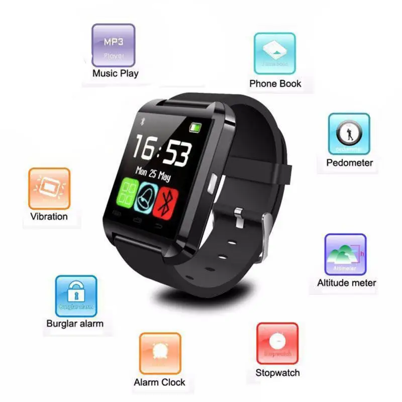 2020 New Stylish U8 Bluetooth Smart Watch For IPhone IOS Android Watches Wear Clock Wearable Device Smartwatch PK Easy To Wear