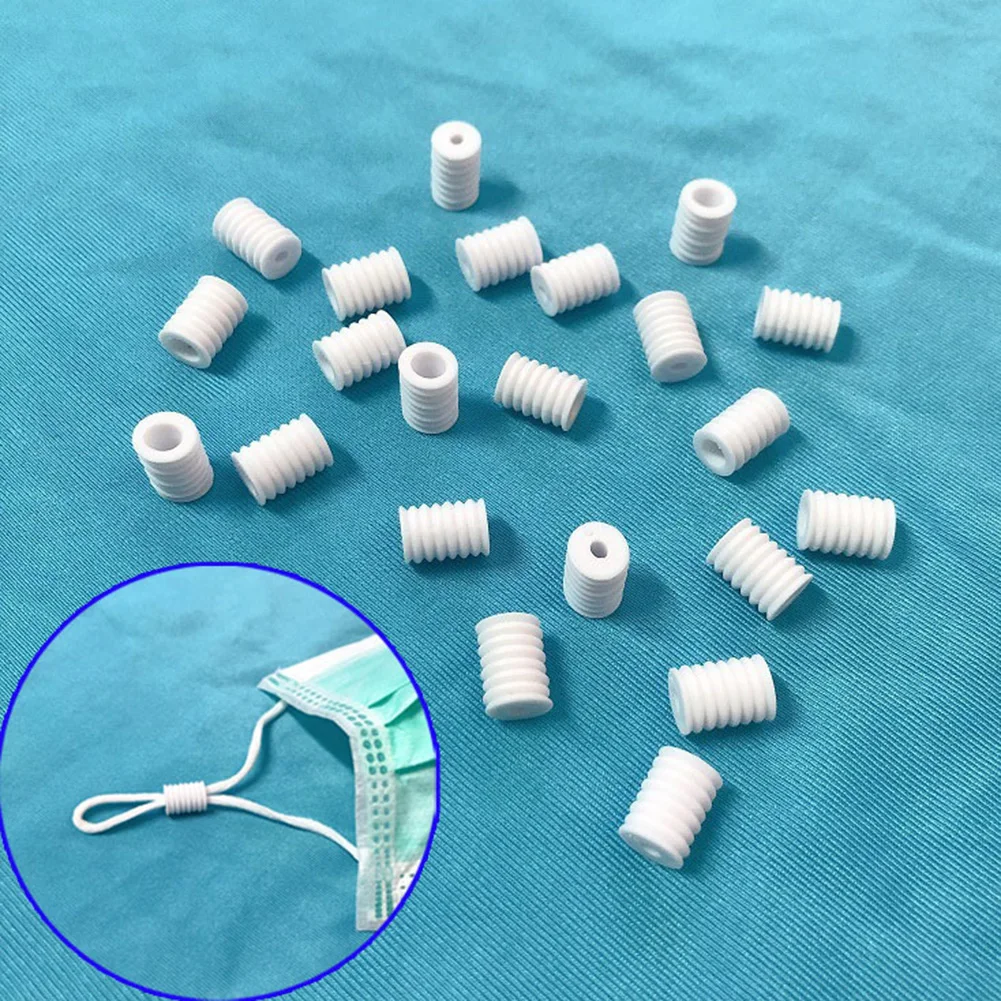 100pcs Non-slip Mask Buckle Adjustable Elastic Band Cord Button DIY Ear Strap Columnar Drawstring Toggles | Дом и сад