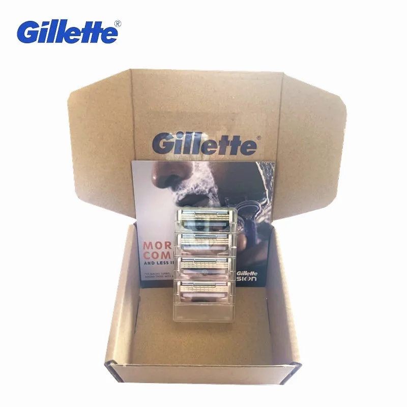 

Original Gillette Mach 3 Blade Shaving 4 Pcs Cassettes Shaving Mak3 Shaving Cartridge Mach3 Replaceable Razor Blades for Men