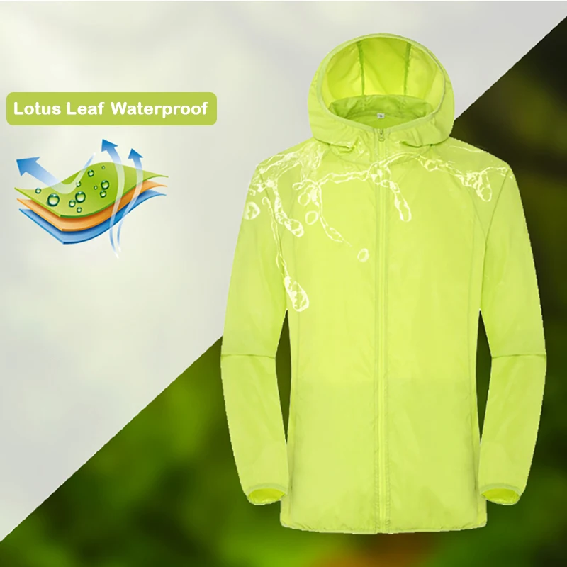 Camping Rain Jacket Men Women Waterproof Sun Protection Clothing Fishing Hunting Clothes Quick Dry Skin Windbreaker With Pocket 2