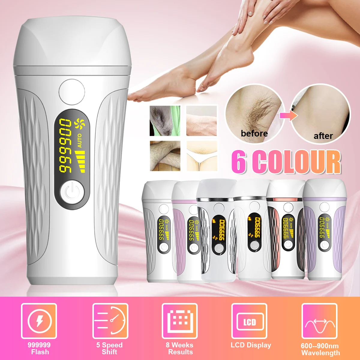 Online 3 en 1 999999 Flash profesional permanente IPL depiladora Láser Depilación pantalla LCD Bikini máquina removedor de cabello sin dolor