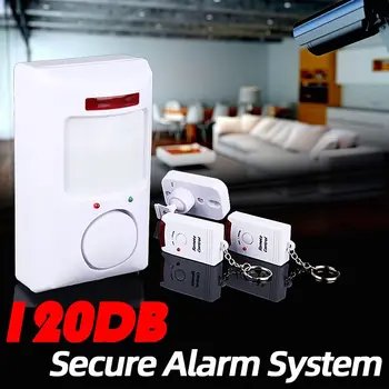 

Security Portable 120dB 10m Secure Alarm System Set Remote Control Motion Detector Infrared Anti-theft Home Wall Door Security