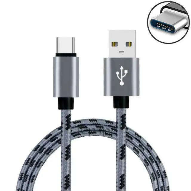 Кабель Micro USB 0,25 м 1 м 2 м 3 м Тип USB C Быстрая Зарядка Кабели для мобильных телефонов зарядное устройство для samsung S9 S10 Xiaomi кабель для планшета - Цвет: Grey Type-C