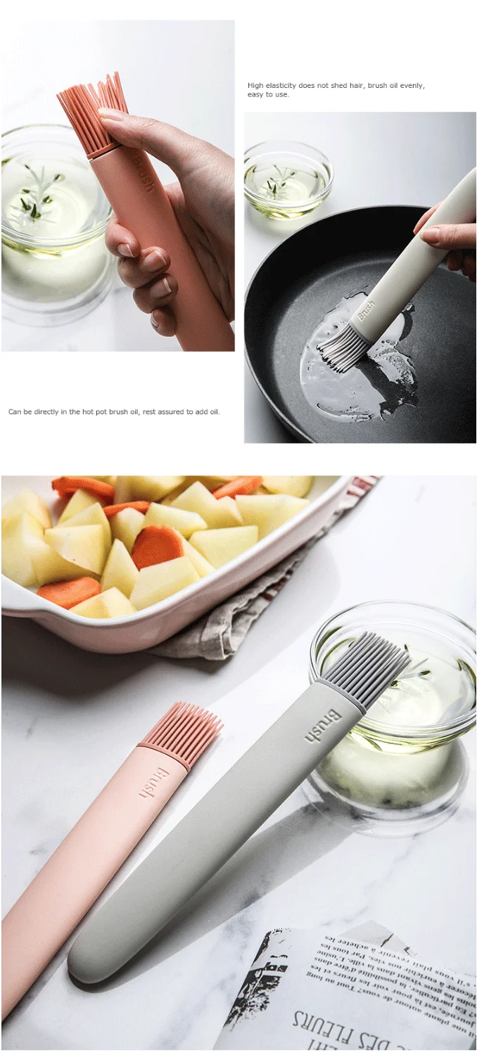 2Pcs/Lot Silicone Brush FOR BBQ Cake Bread Frying Brush Tool Bakeware Cooking Pastry Brushes Cooking Oil Brush Household Tools