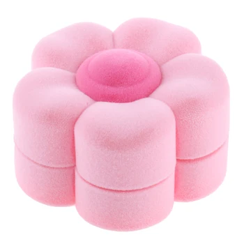 

Cute Pink Flower Shape Earrings Ring Bangle Jewelry Gift Box Display Case