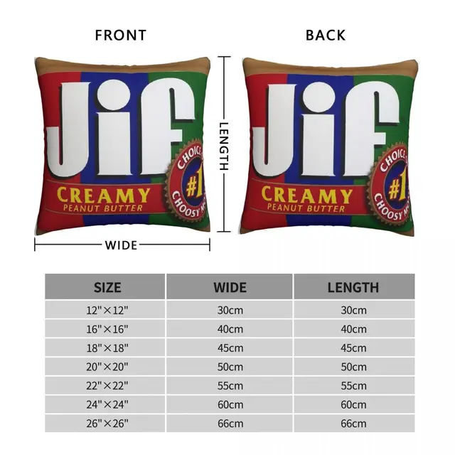 Jif Peanut Butter Extra Creamy Square Pillowcase