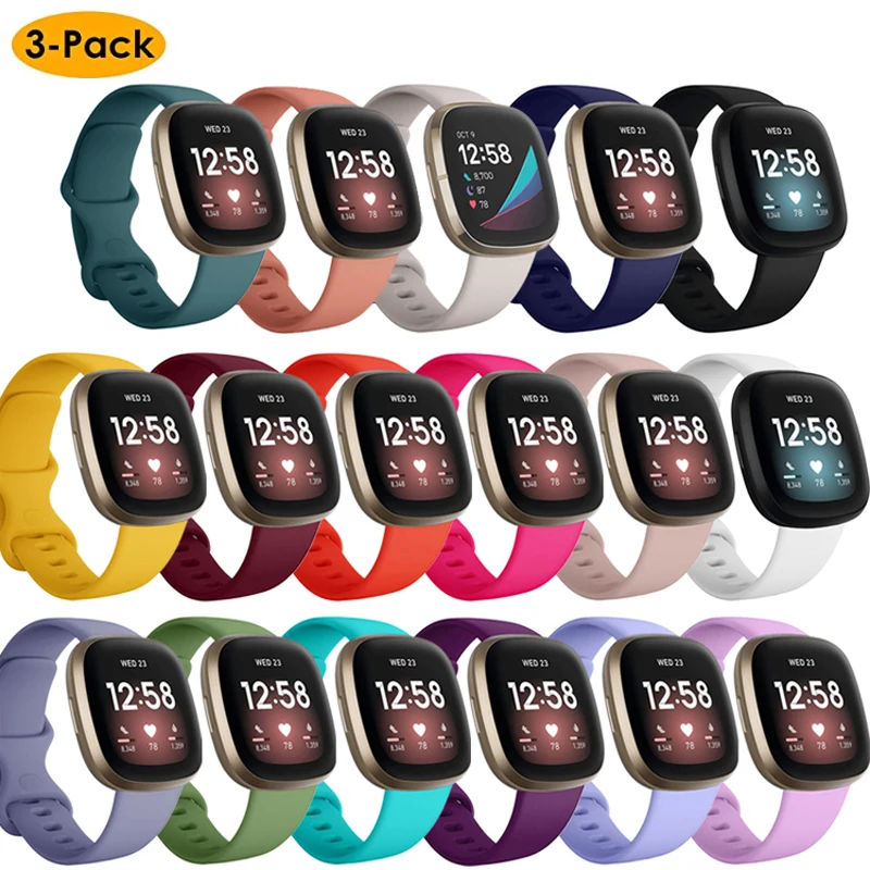 For Fitbit Versa 3/Sense Replacement Silicone Rubber Sports Band Wristband oli 