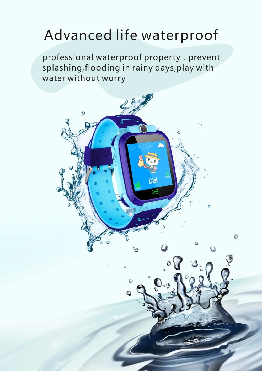 Детские Смарт-часы DOOLNNG, анти-потеря, водонепроницаемые, 2G, sim-карта, двухстороннее Отслеживание положения вызова, удаленный мониторинг, Детские умные часы