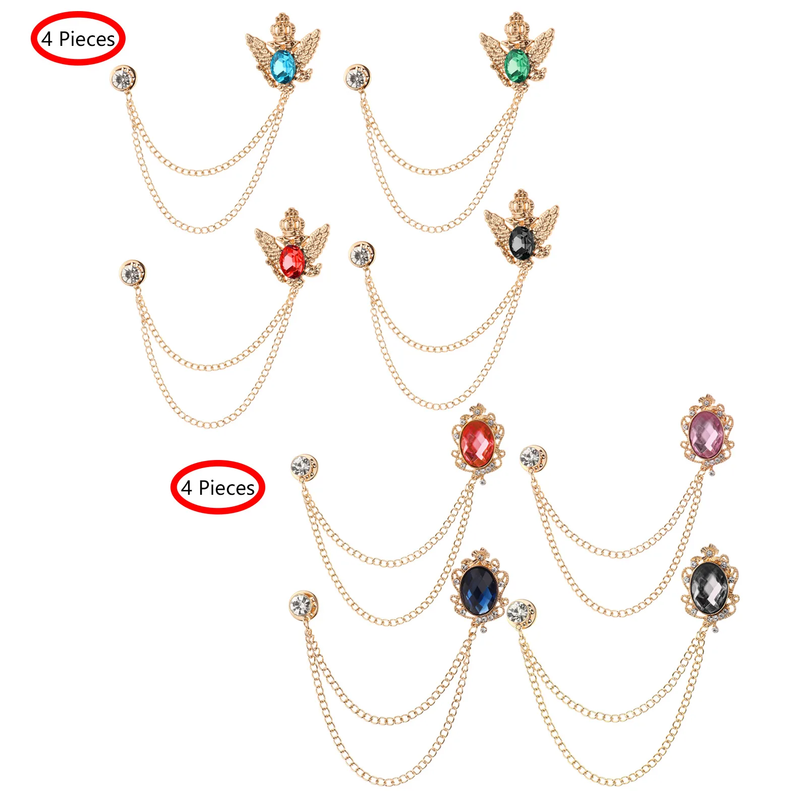 4 тассель цепь металлические броши подарки для друзей Блестящий с украшением в