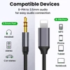 8 broches à 3.5mm Jack AUX câble d'éclairage à AUX adaptateur de casque Audio