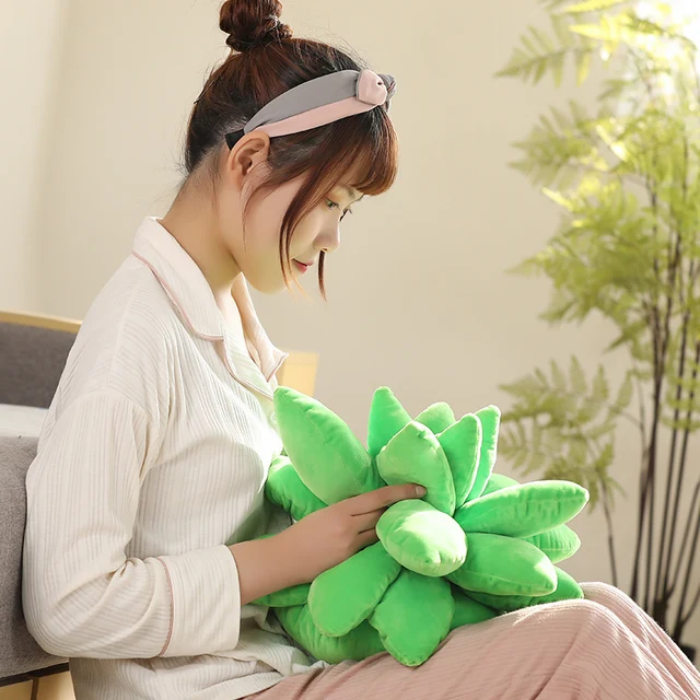 25/45cm Lifelike Succulent Plants Plush Stuffed Toys Soft Doll Creative Potted Flowers Pillow Chair Cushion for Girls Kids Gift 3