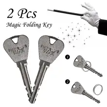 2 Pieces Folding Deformation Key Magic Key Props Toy Stage Magic Props Toys For Beginners Magician Professional Deformation Key