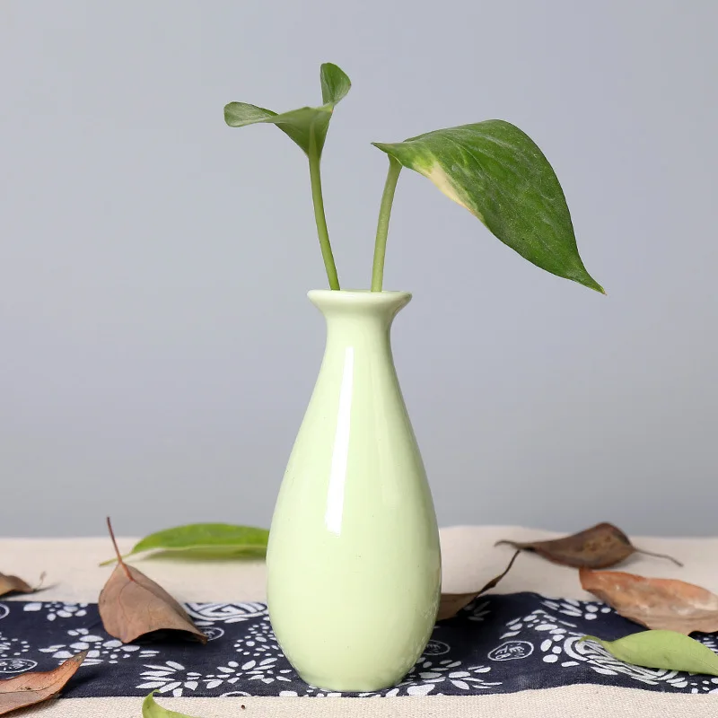 Ceramic Vase Candy Color Mini Desktop Vase Hydroponic Vase Flower Arrangement Bottle Cute Flower Pot Simple Home Decorations 5