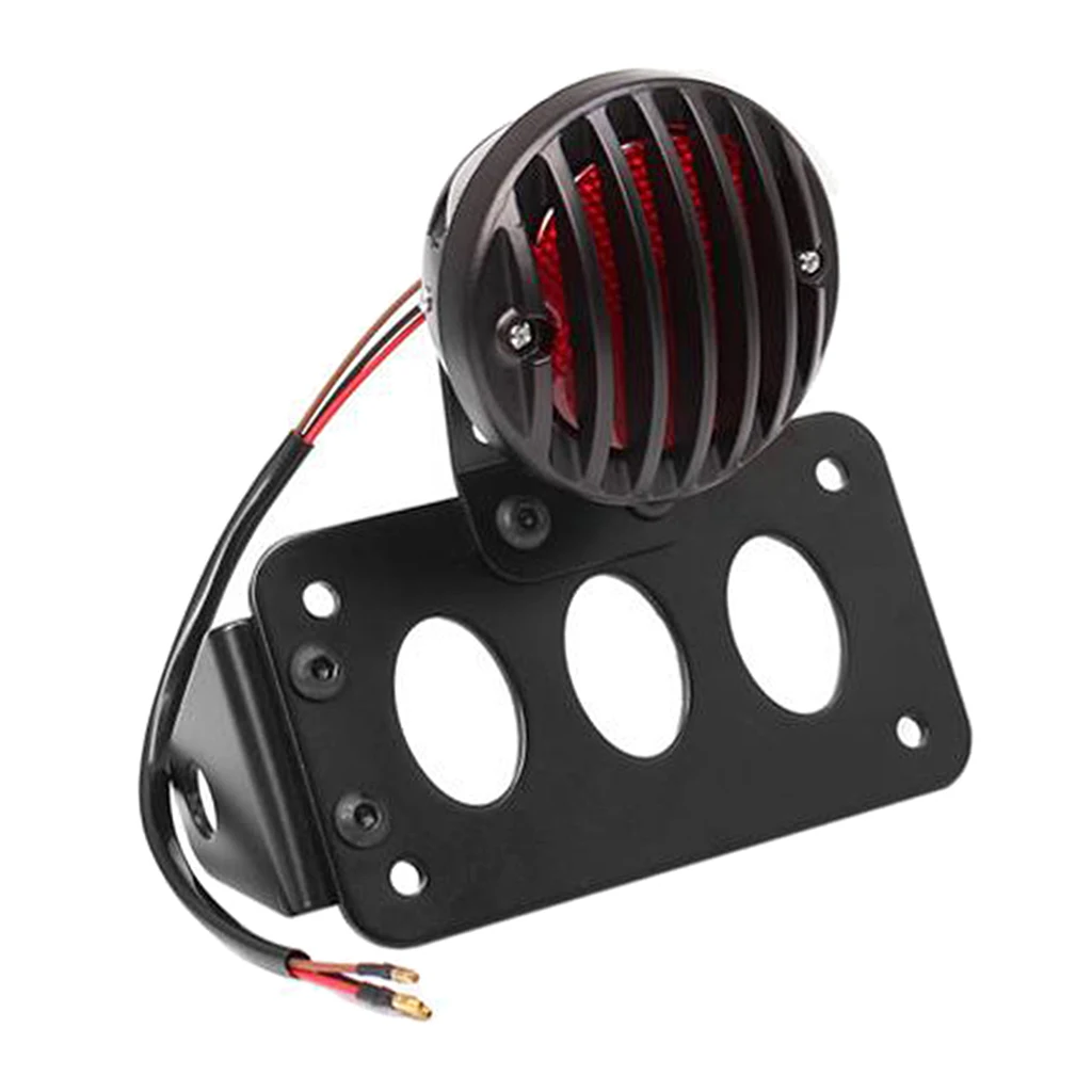 Motorcycle LED Brake Tail Light License Plate Lamp w/ Bracket for Harley Chopper