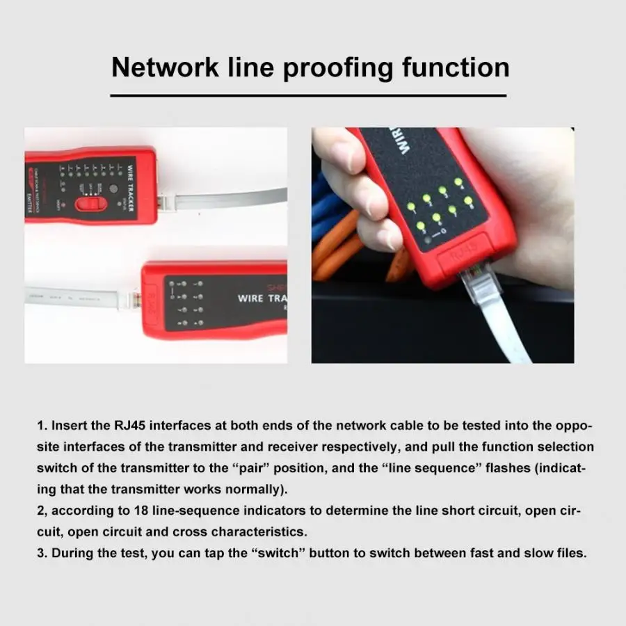 Многофункциональный 8Vp-p DC9V Кабельный тестер RJ11 RJ45 провода локатор линии Finder для телефонной линии сетевой кабель автоматический выключатель Finder