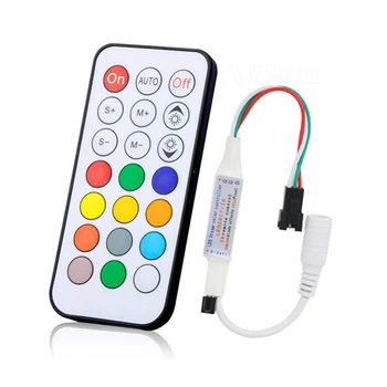 

RGB WS2812B LED Pixel Strip Light Controller 21keys RF Remote Control For WS2811 SK6812 1903 Led Lighting DC5-24V