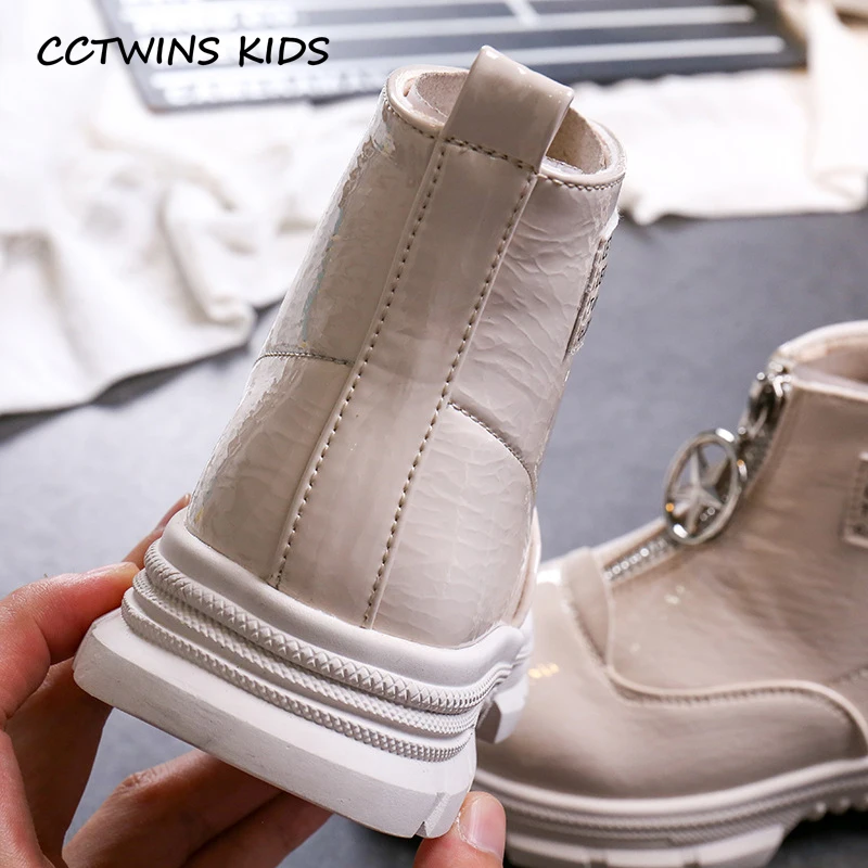 CCTWINS/детская обувь; коллекция года; сезон осень; Модные Повседневные Вечерние ботинки для девочек; обувь черного цвета с зеркалом для мальчиков; Детские модельные ботинки; FB1650