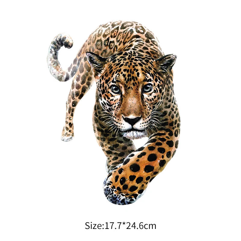 Leopard Heat Transfer Stickers Large T-shirts Adult Patches Wild Iron Patches Washable A Level Washable Stickers self adhesive tape self adhesive fabric tape