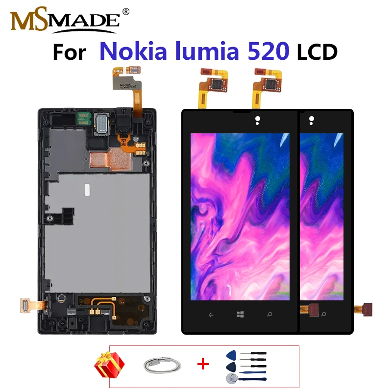 

For Nokia Lumia 520 LCD Display Touch Screen Digitizer With Frame Replacement Parts For Nokia Lumia RM-914 N520 LCD Display