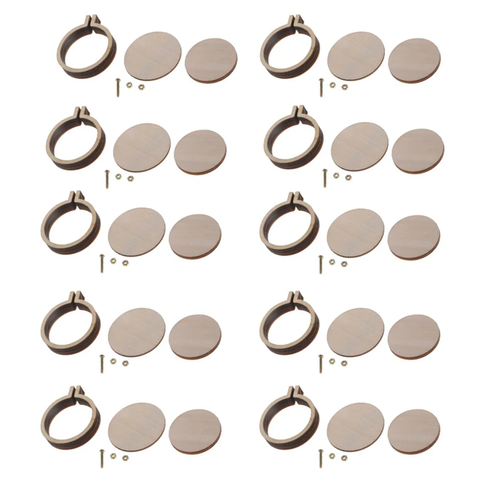 

10pcs/set Mini Embroidery Hoop Round Wooden Small Embroidered Stretch Handmad Cross Stitch Frame Diy Crafts Tools