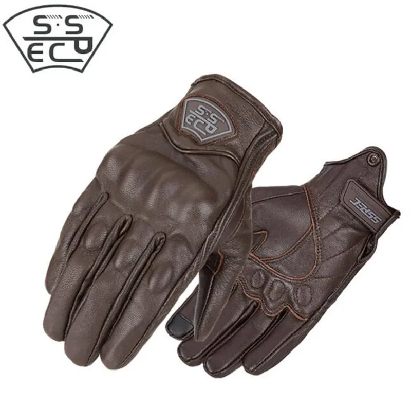 SSPEC полный палец мотоциклетные дышащие перчатки мото-перчатки Gant Moto Guantes износостойкие мотоциклетные ездовые перчатки летние - Цвет: SCG-7114 Brown
