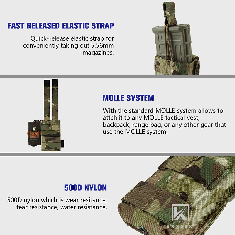 KRYDEX ⷯ  ž źâ Ŀġ,  5.56 .223 ̱ MOLLE PALS źâ Ŀġ ĳ, Ʈ ݿ